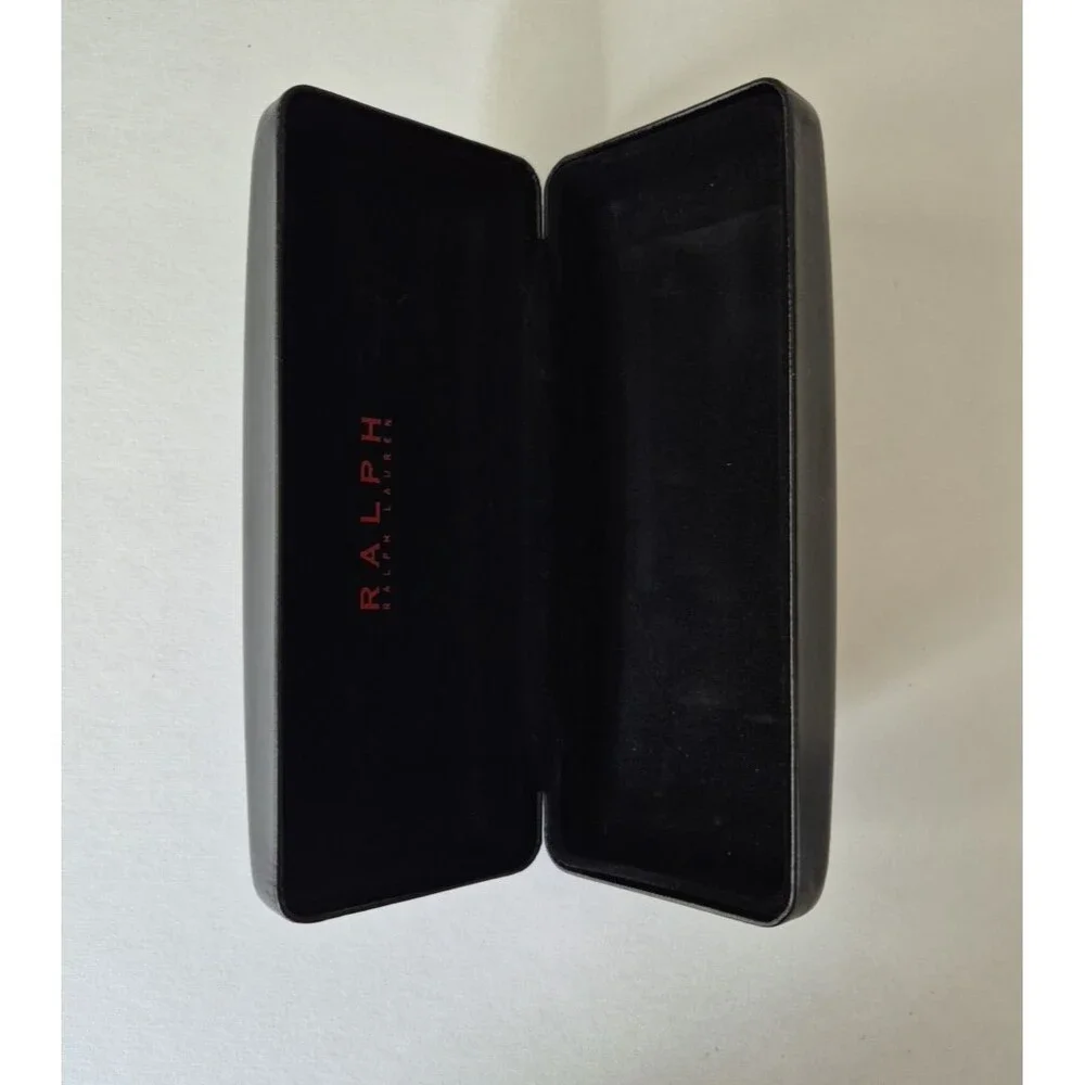 Ralph Lauren Black Hard Clamshell Large Sunglass Eyeglass Case with Cloth